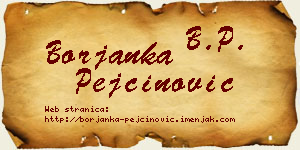 Borjanka Pejčinović vizit kartica